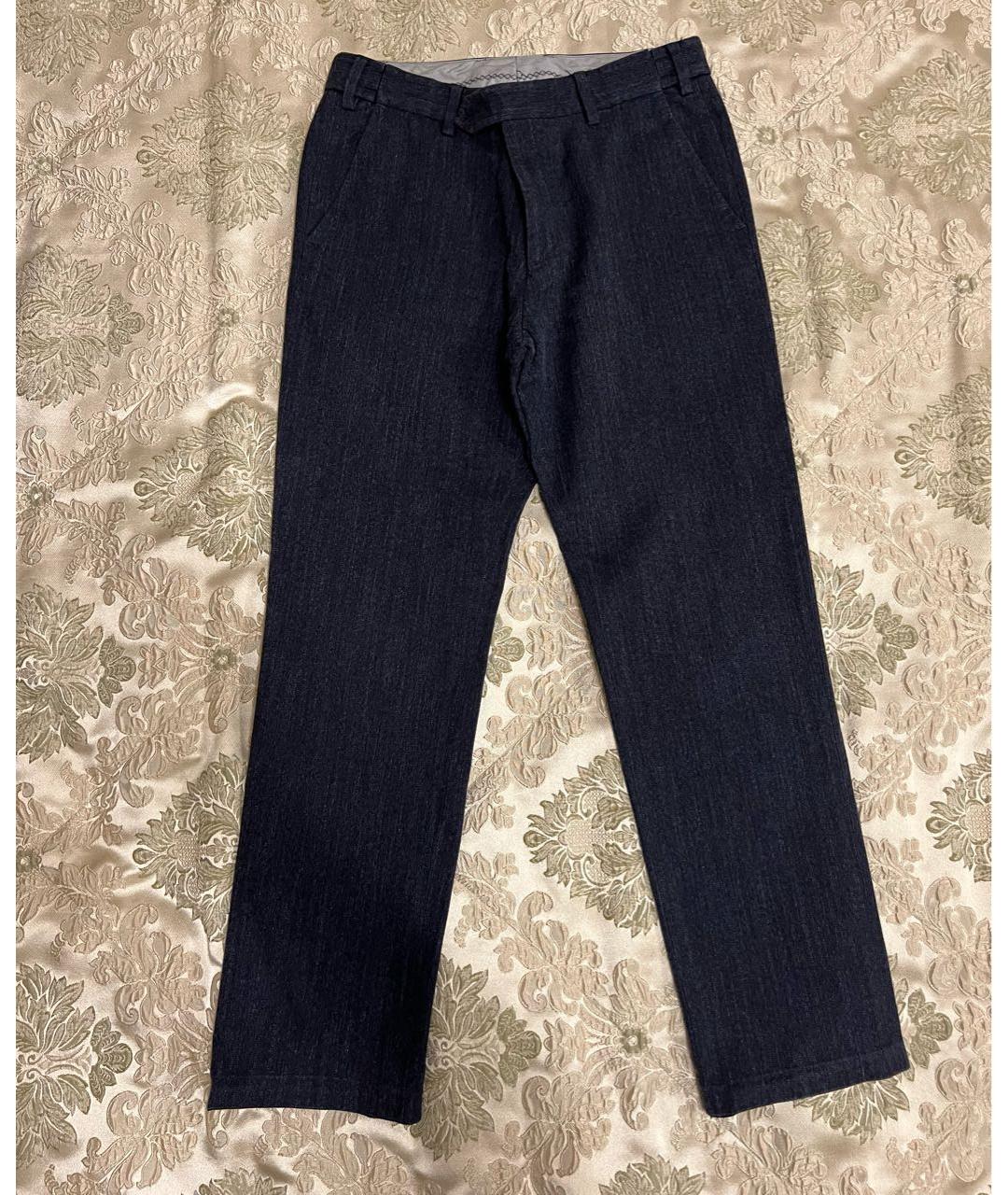 CORNELIANI Темно-синие хлопковые повседневные брюки, фото 5