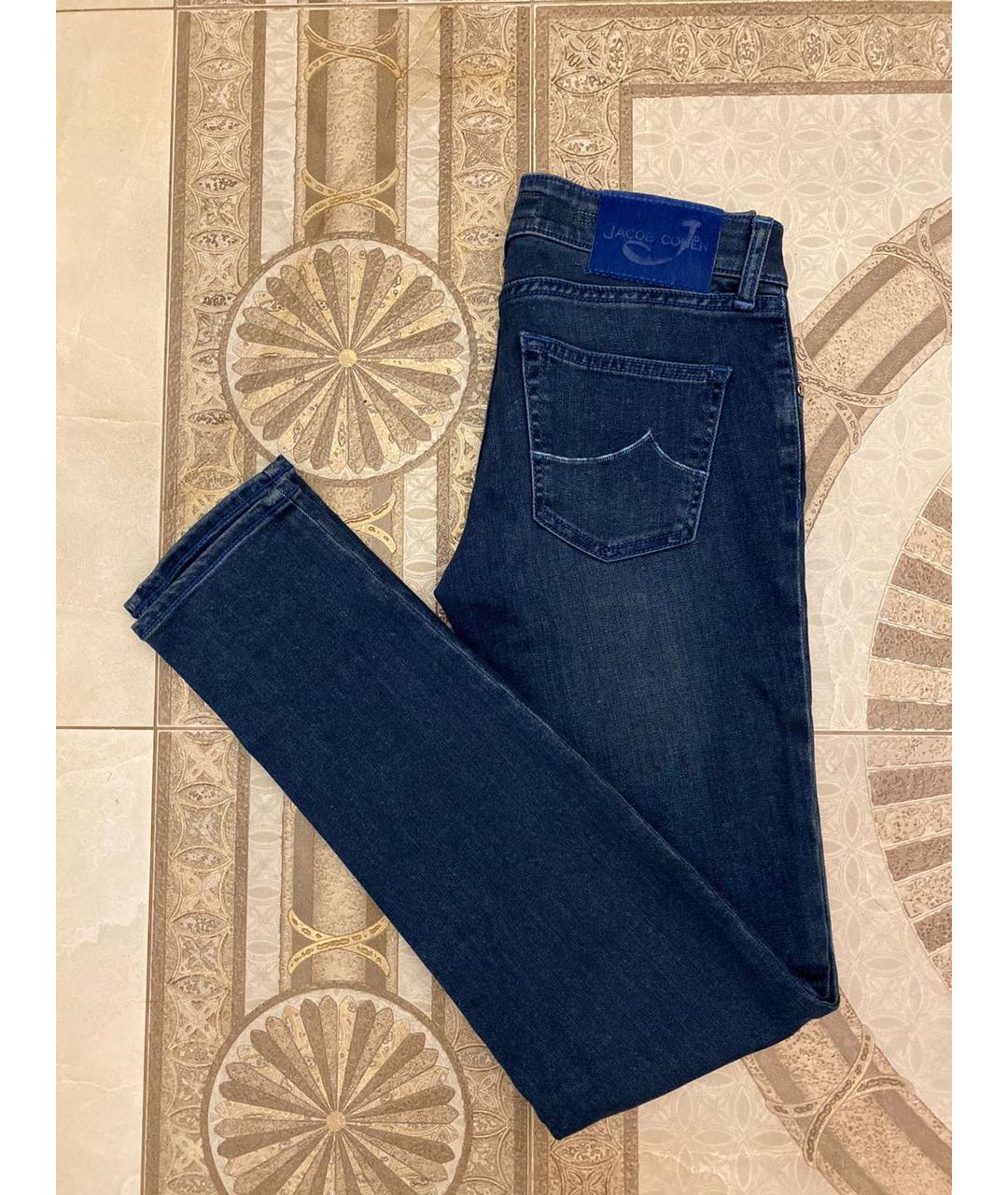 JACOB COHEN Синие хлопко-эластановые джинсы слим, фото 2