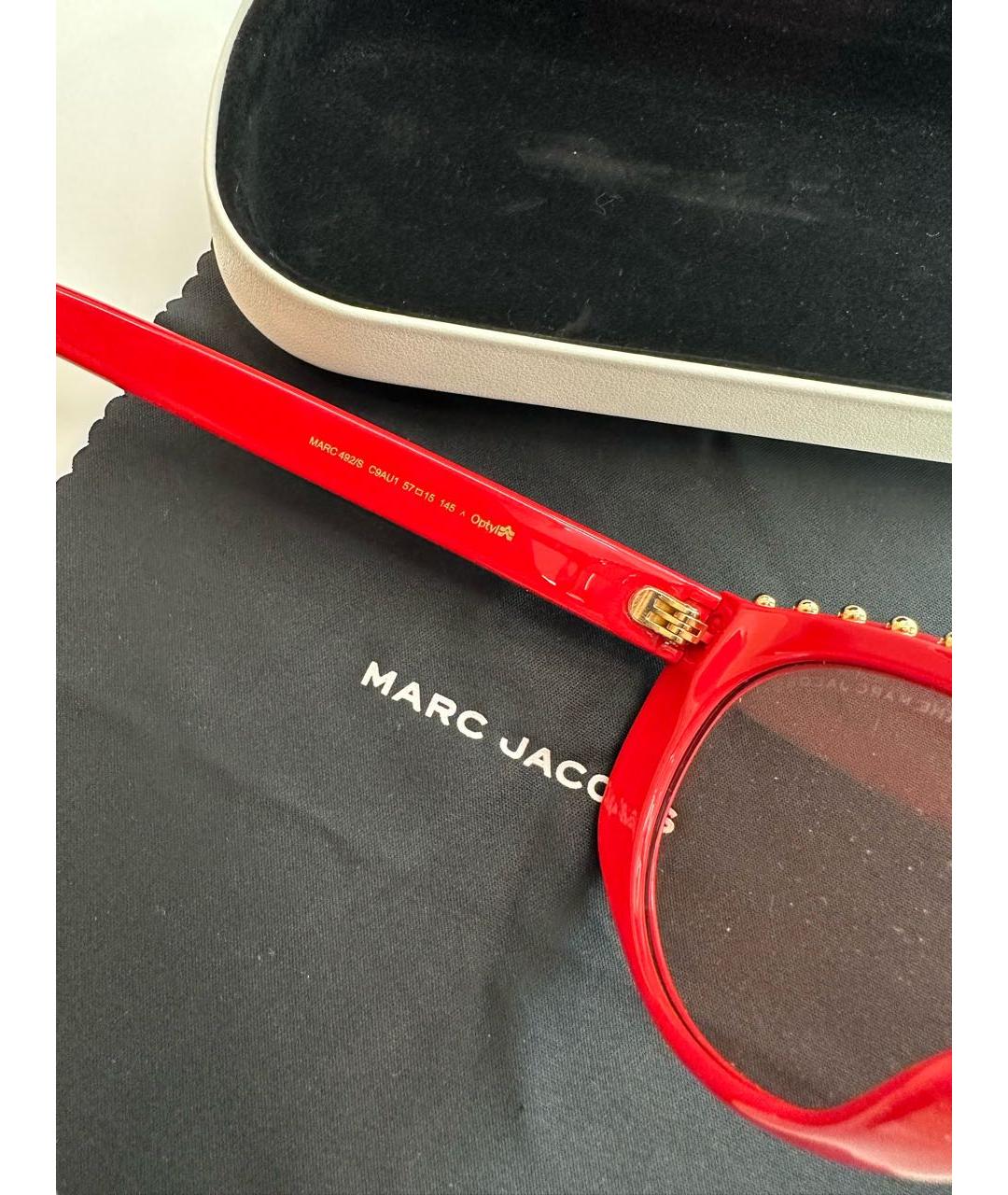 MARC JACOBS Красные пластиковые солнцезащитные очки, фото 5