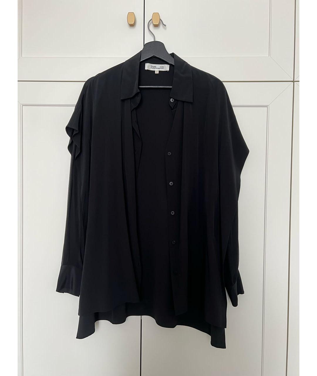 DIANE VON FURSTENBERG Черная шелковая блузы, фото 6
