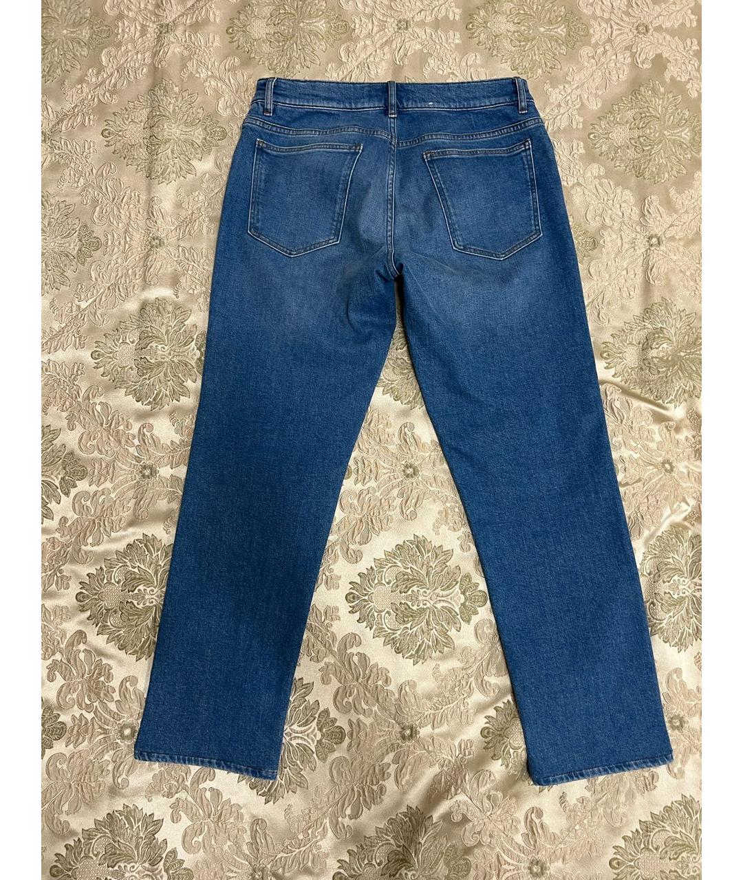 TRUSSARDI Синие хлопковые прямые джинсы, фото 2