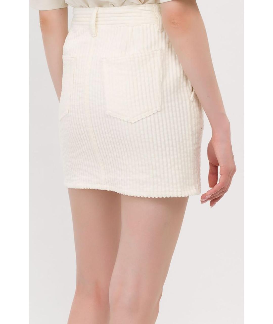 AMI Белая хлопковая юбка мини, фото 4