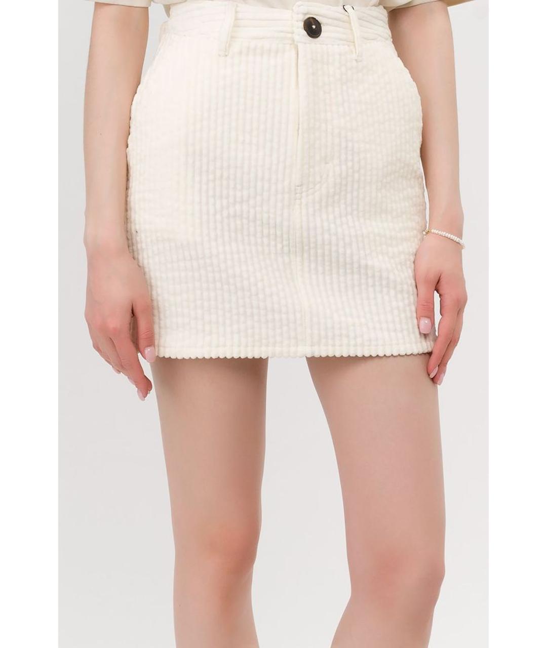AMI Белая хлопковая юбка мини, фото 3