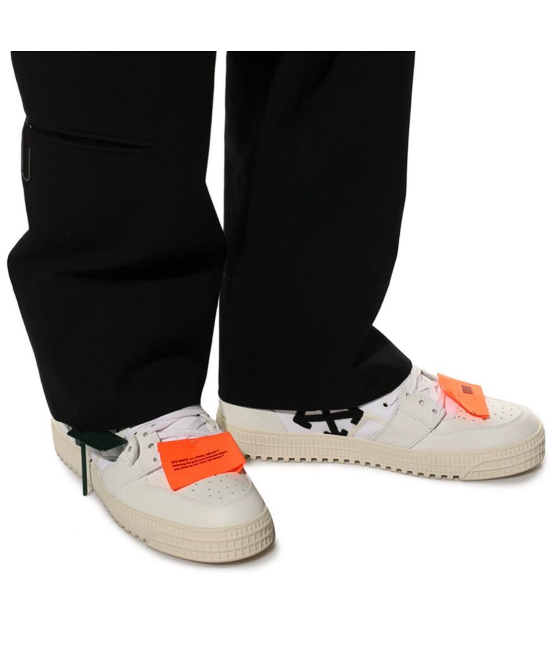 OFF-WHITE Белые кожаные высокие кроссовки / кеды, фото 4