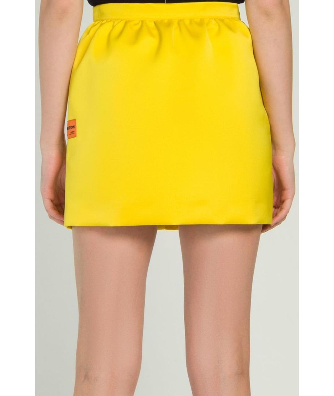 HERON PRESTON Желтая полиэстеровая юбка мини, фото 2