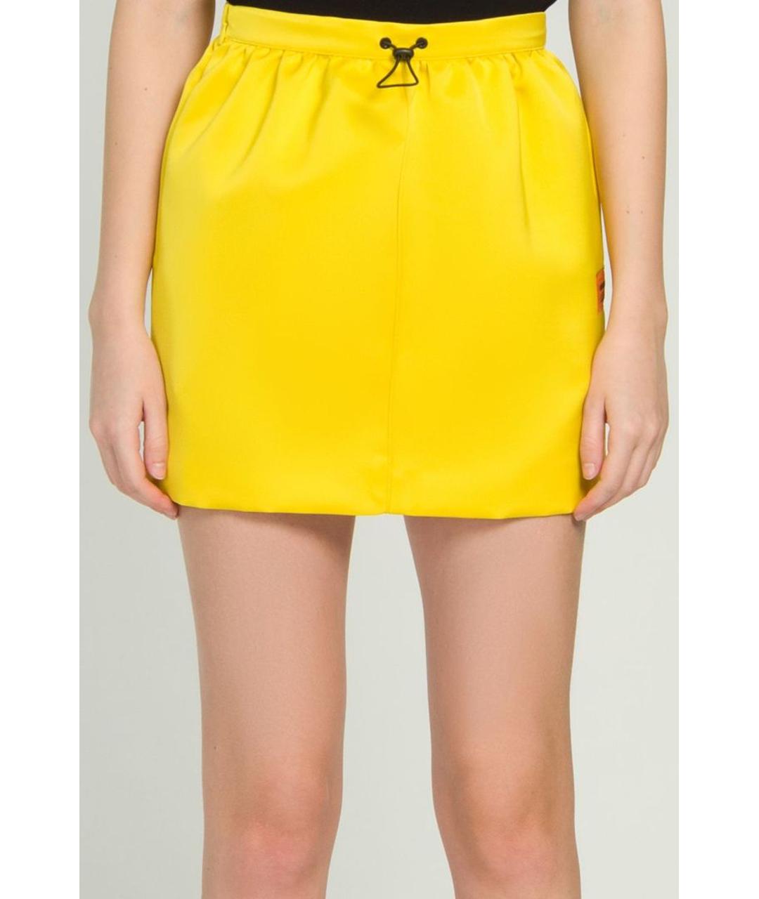 HERON PRESTON Желтая полиэстеровая юбка мини, фото 4