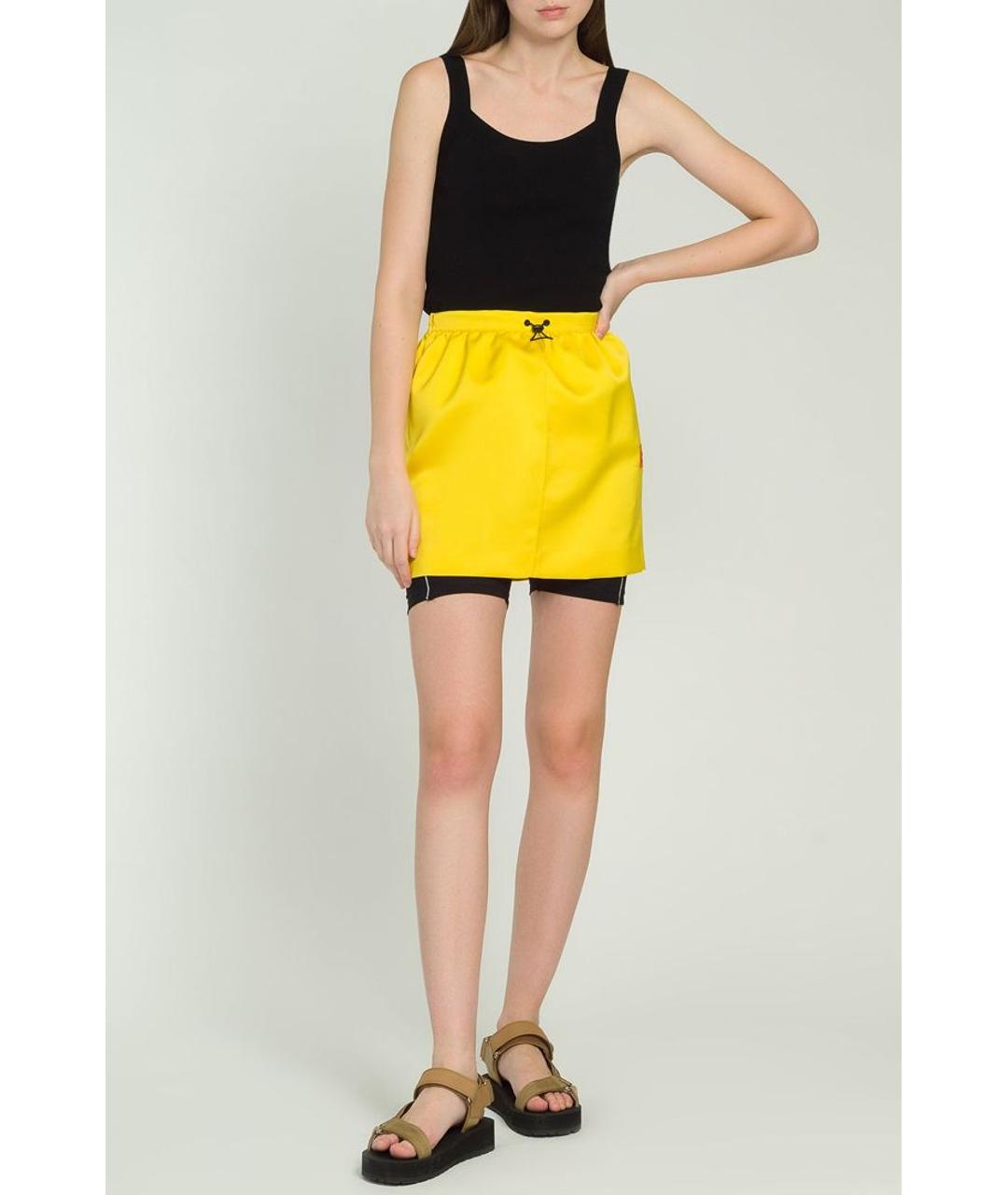 HERON PRESTON Желтая полиэстеровая юбка мини, фото 3