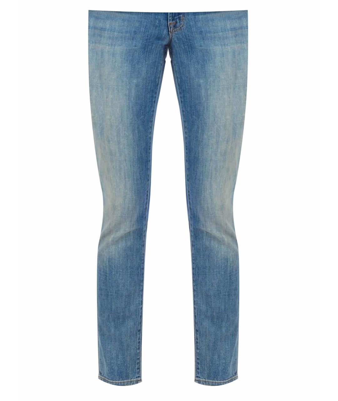 JBRAND Синие хлопко-эластановые прямые джинсы, фото 1