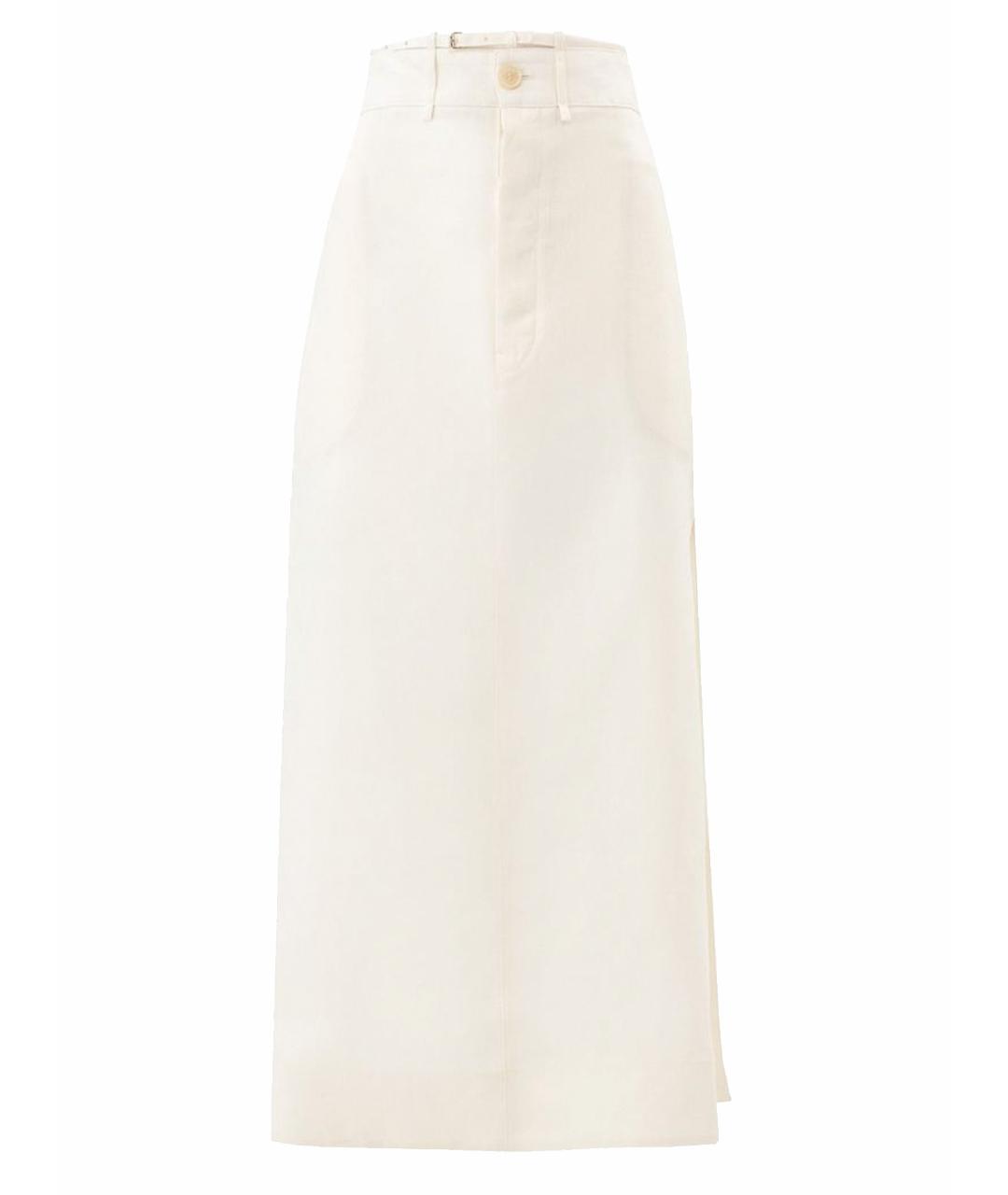 JACQUEMUS Белая льняная юбка макси, фото 1