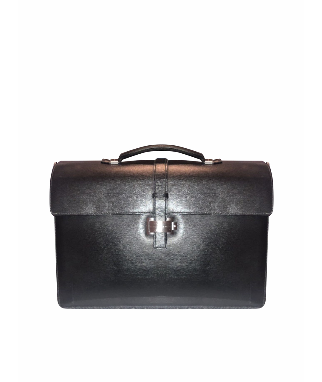 MONTBLANC Черный кожаный портфель, фото 1