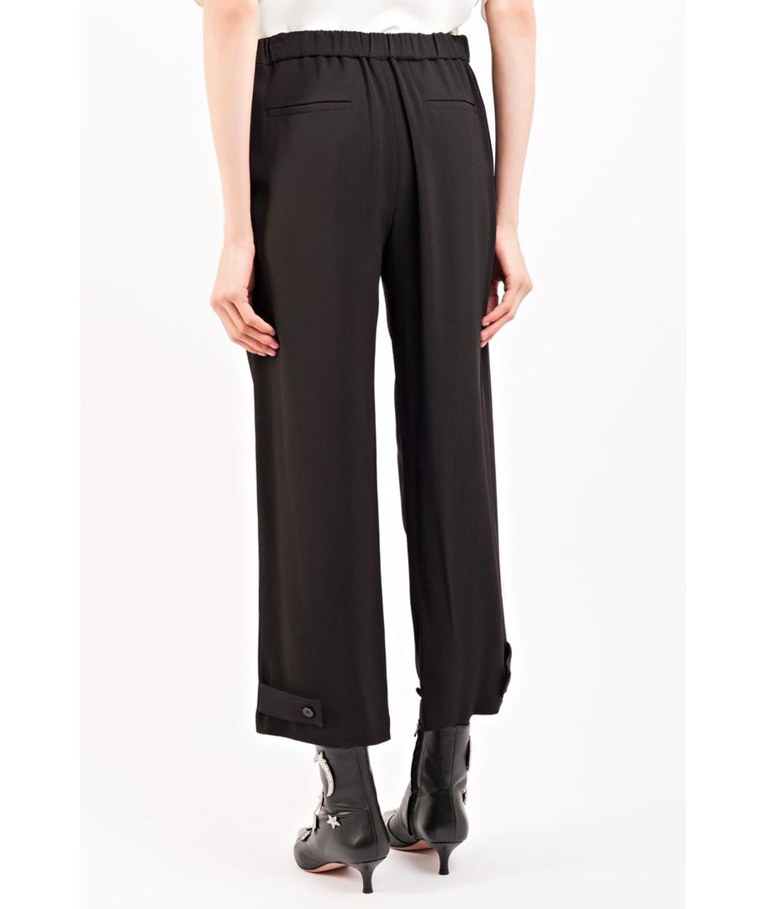 THEORY Черные синтетические прямые брюки, фото 4