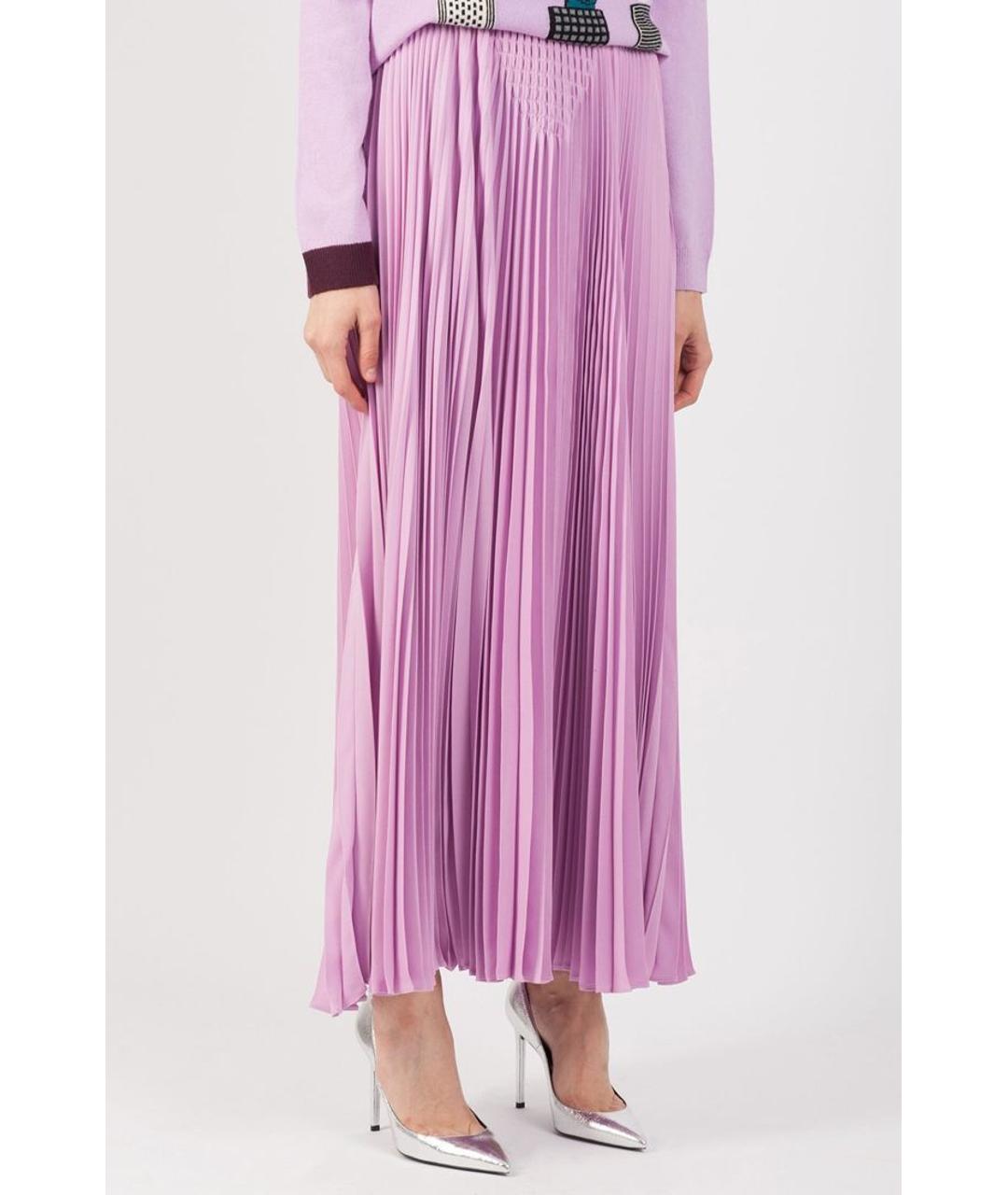 VALENTINO Розовая шелковая юбка макси, фото 3