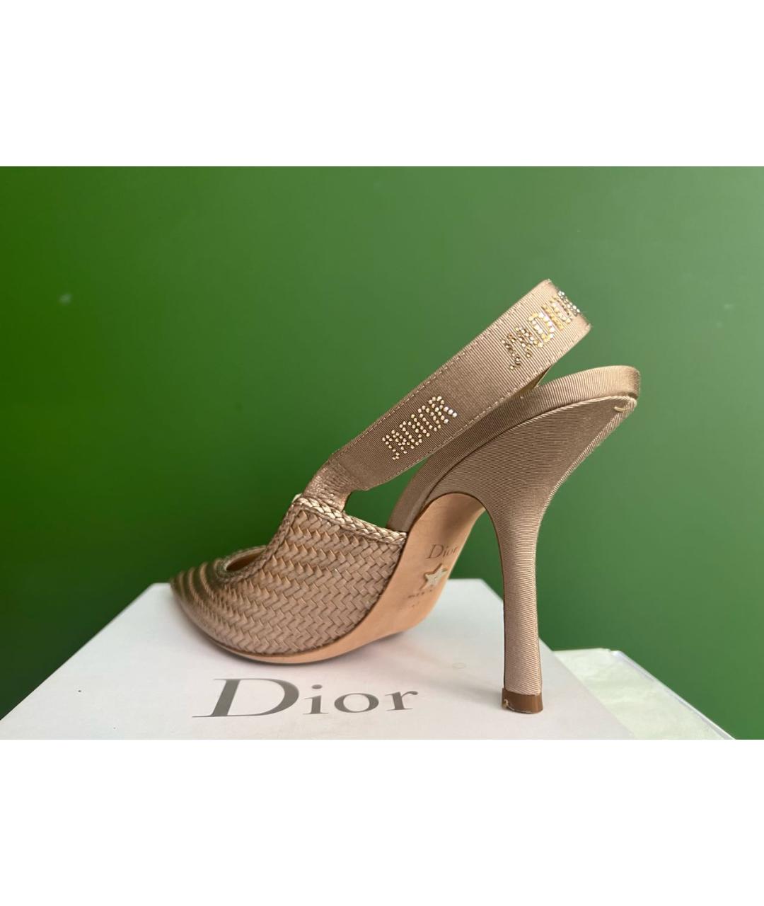 CHRISTIAN DIOR Бежевые кожаные туфли, фото 3