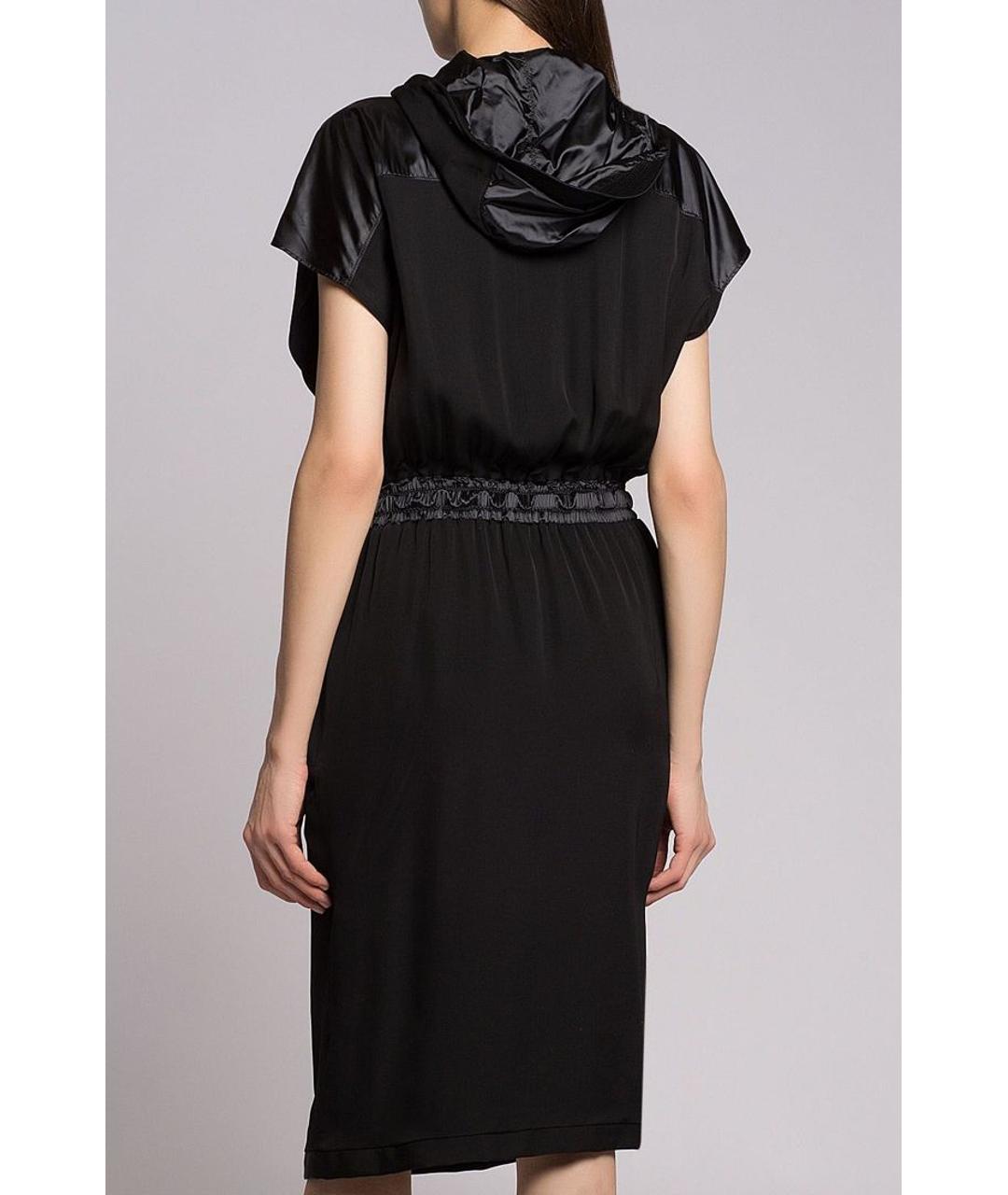 VERSACE Черное шелковое повседневное платье, фото 2