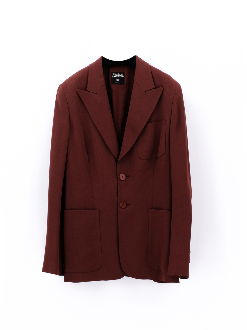 JEAN PAUL GAULTIER Бордовый шелковый жакет/пиджак, фото 1