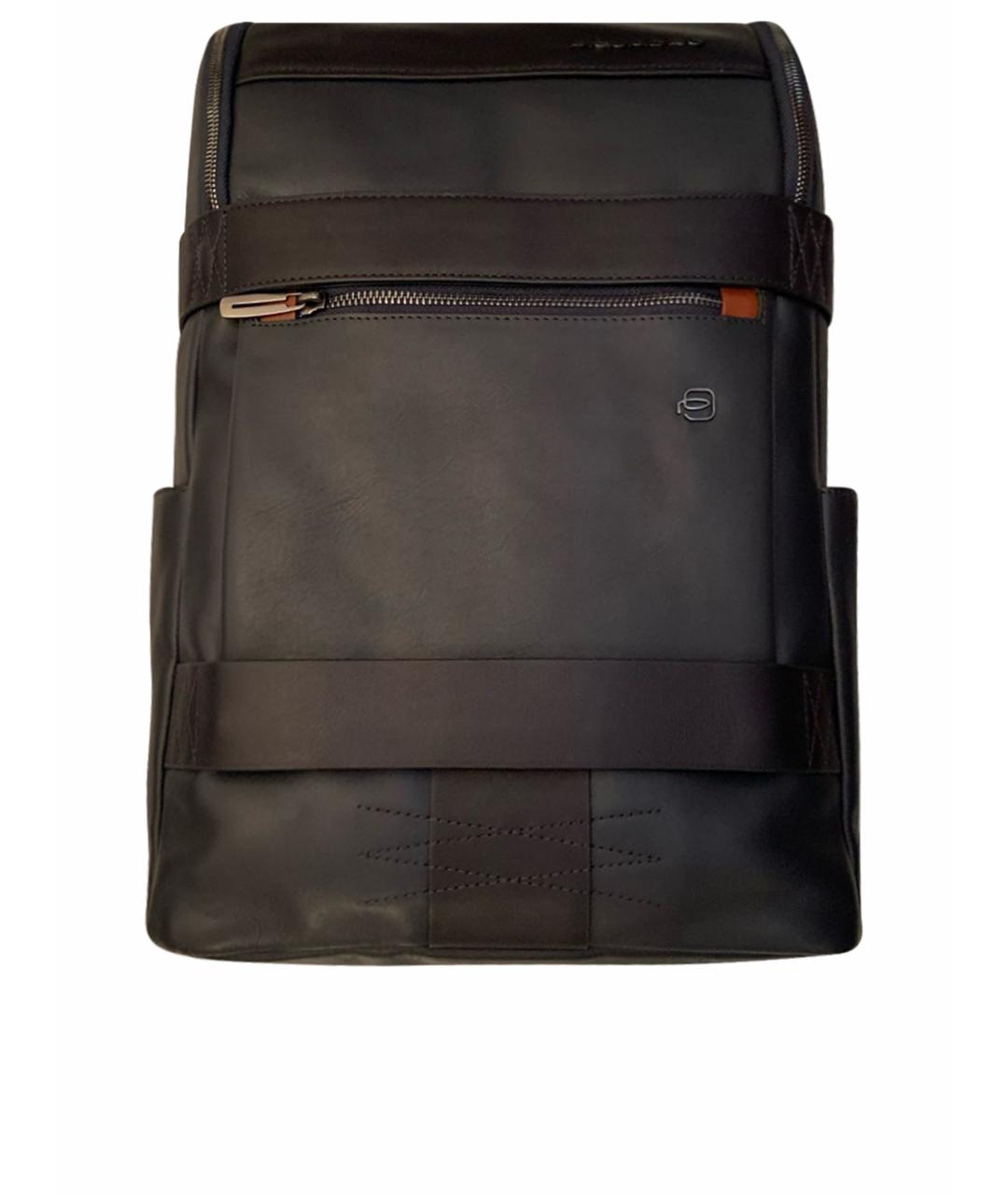 PIQUADRO Темно-синий кожаный рюкзак, фото 1