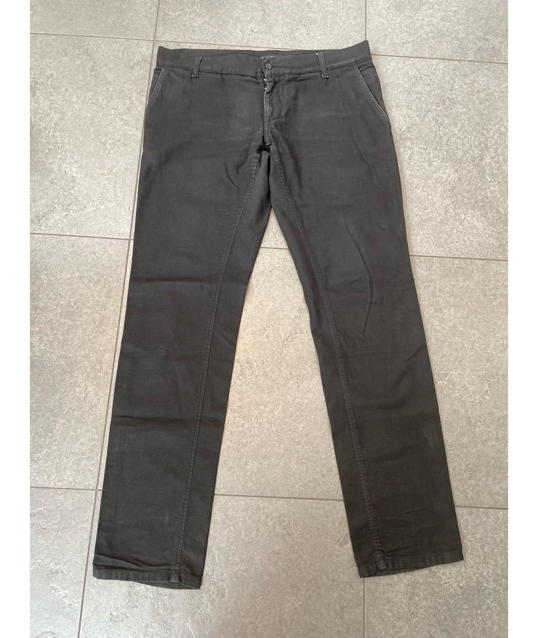 DOLCE&GABBANA Антрацитовые хлопковые прямые джинсы, фото 8