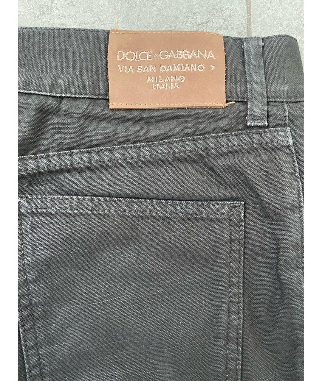 DOLCE&GABBANA Антрацитовые хлопковые прямые джинсы, фото 5