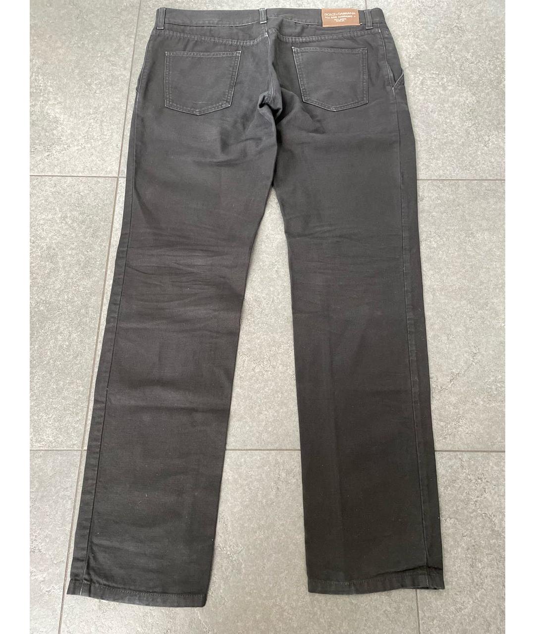 DOLCE&GABBANA Антрацитовые хлопковые прямые джинсы, фото 2