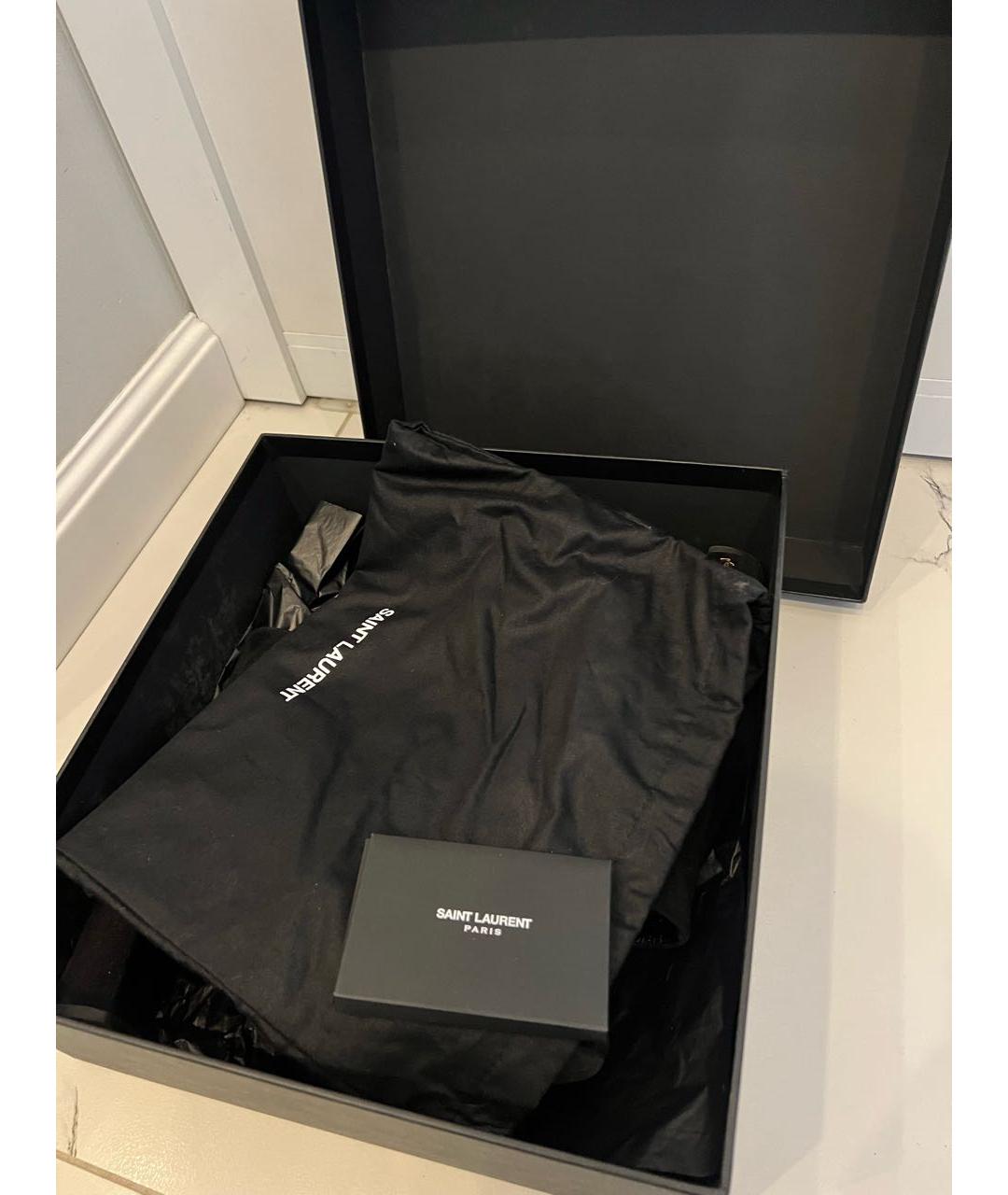 SAINT LAURENT Черные ботильоны из искусственной кожи, фото 3