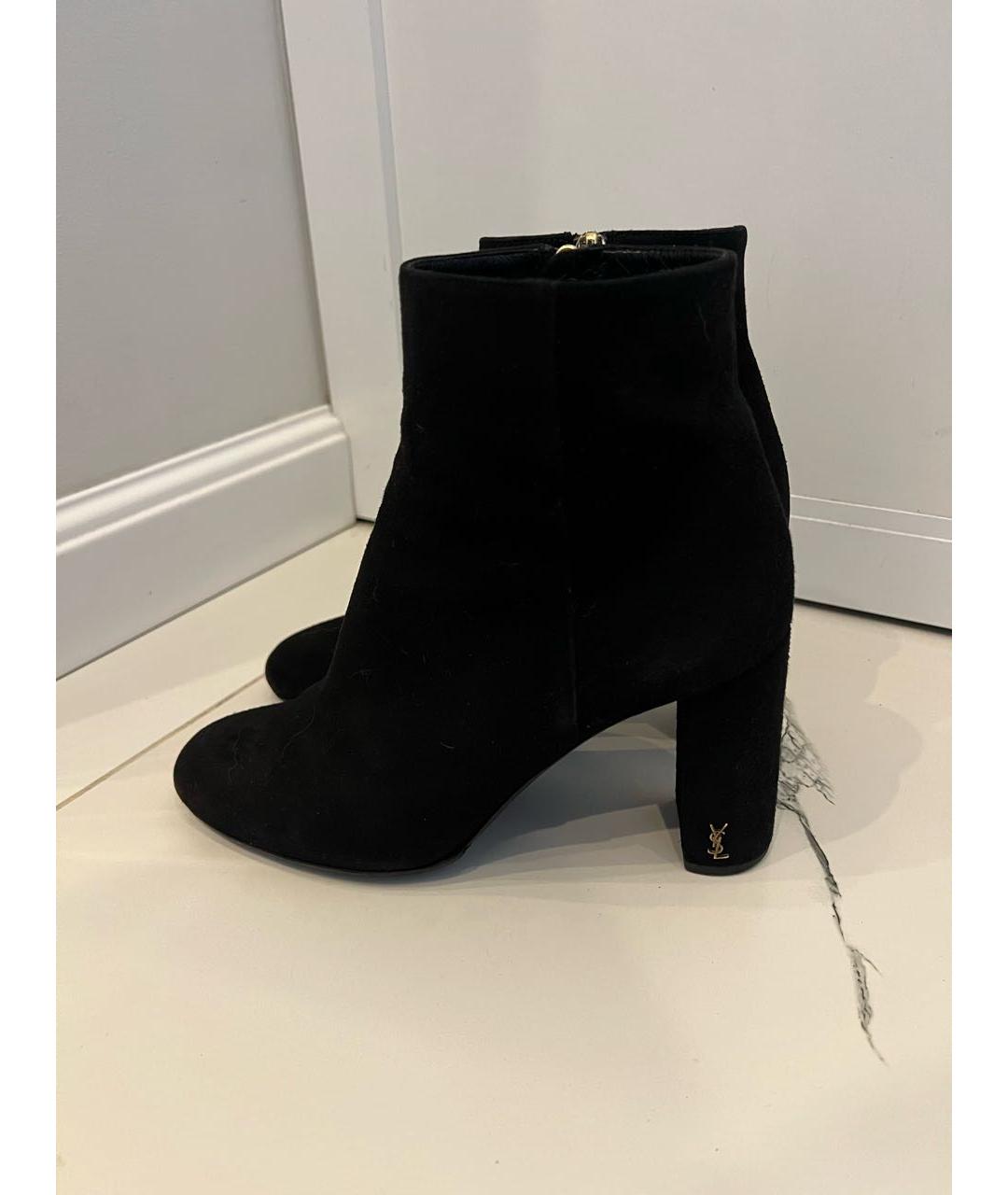 SAINT LAURENT Черные ботильоны из искусственной кожи, фото 2