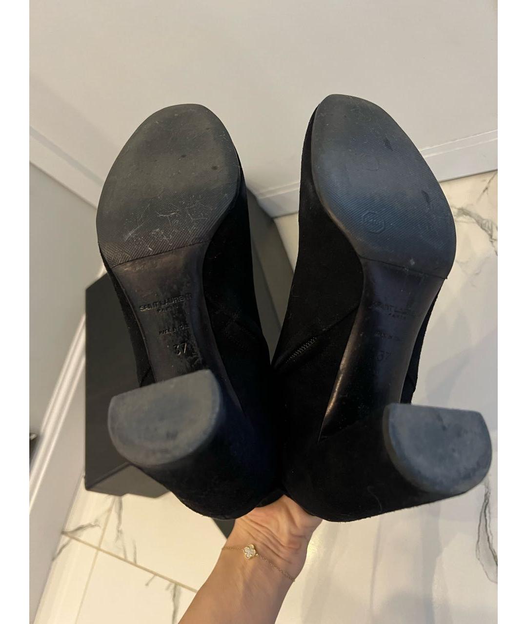 SAINT LAURENT Черные ботильоны из искусственной кожи, фото 7