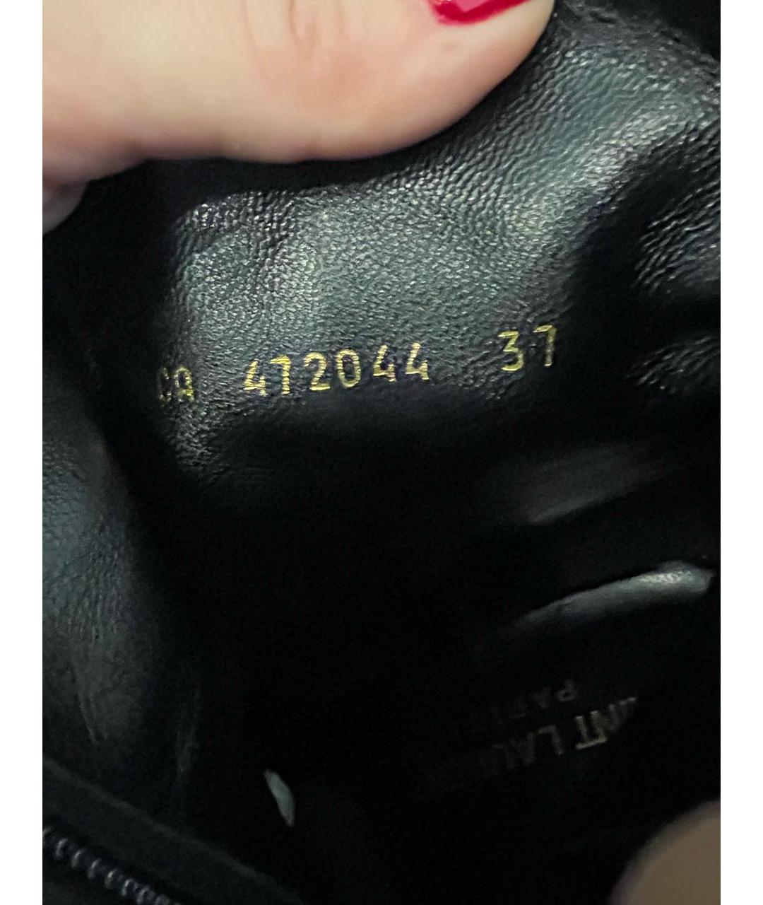 SAINT LAURENT Черные ботильоны из искусственной кожи, фото 6