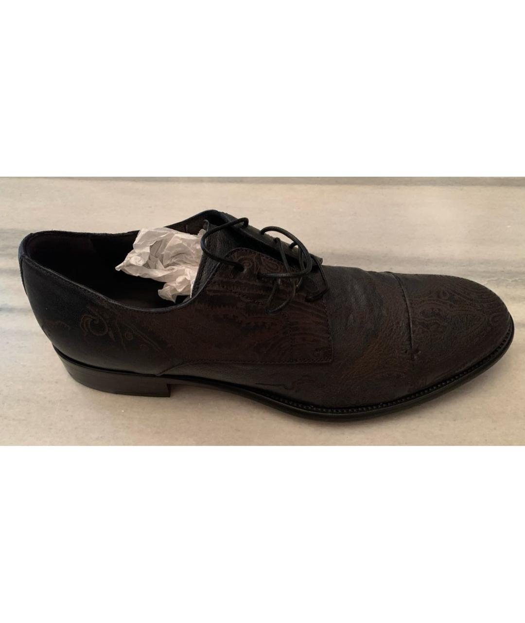 ETRO Темно-синие кожаные низкие ботинки, фото 5