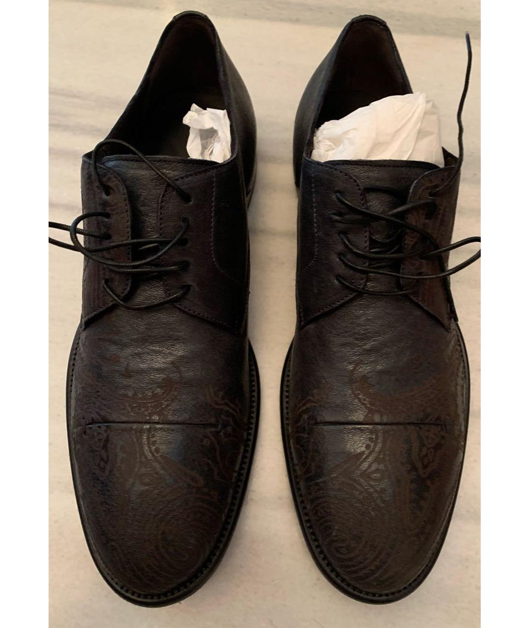 ETRO Темно-синие кожаные низкие ботинки, фото 2