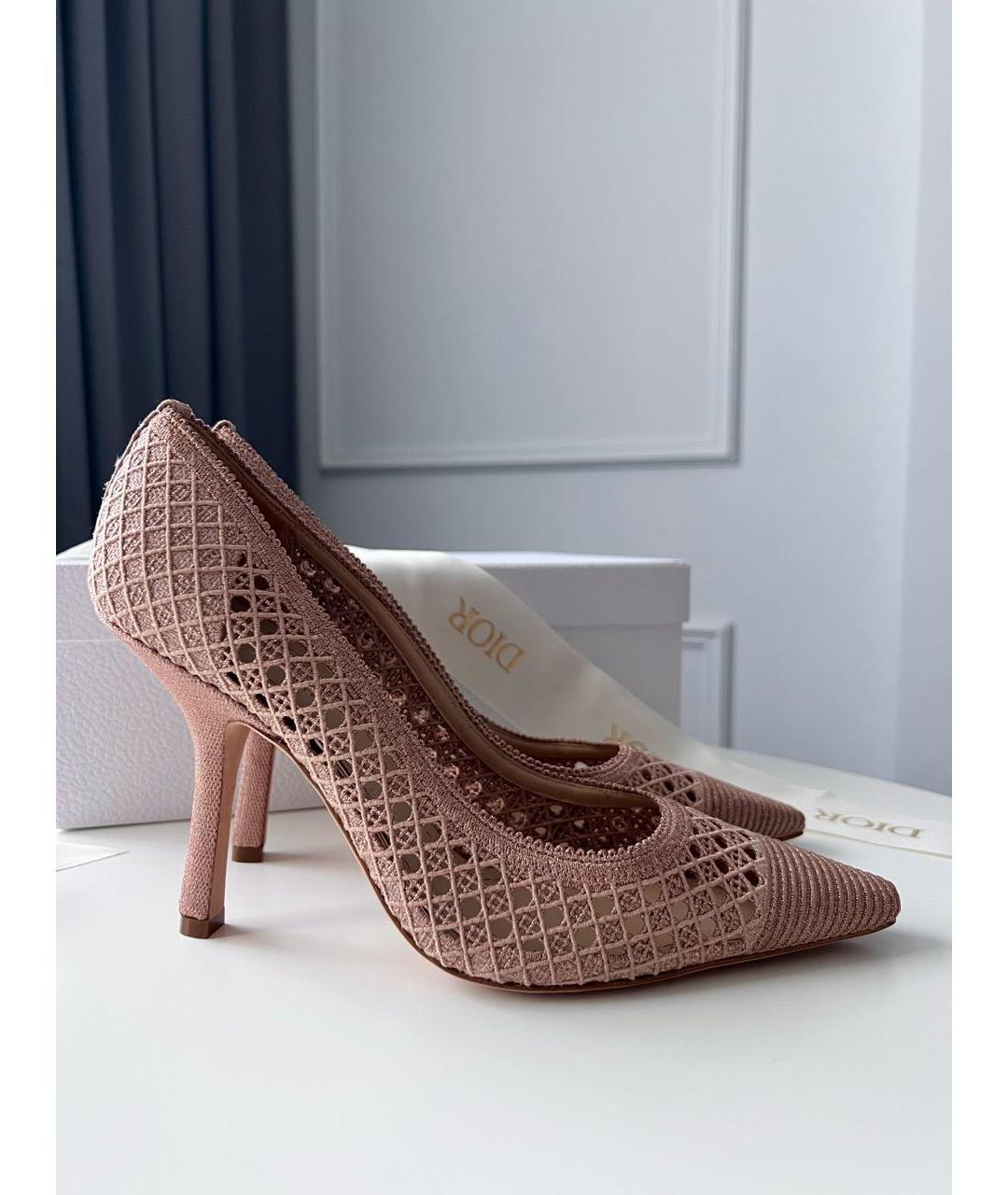 CHRISTIAN DIOR Розовые текстильные туфли, фото 6