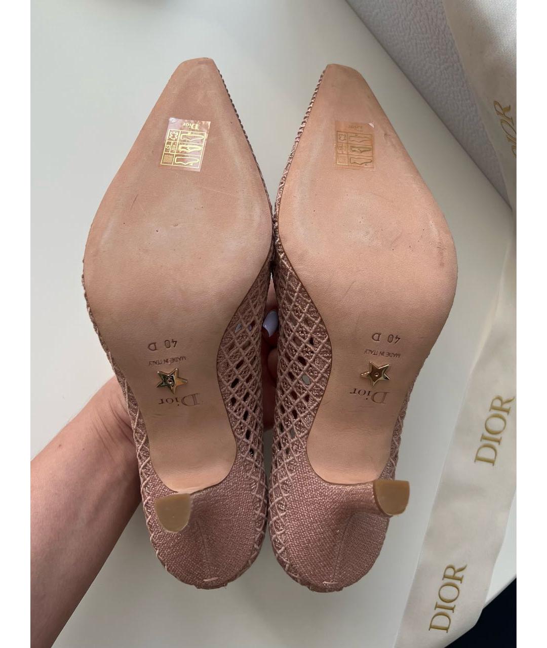 CHRISTIAN DIOR Розовые текстильные туфли, фото 5