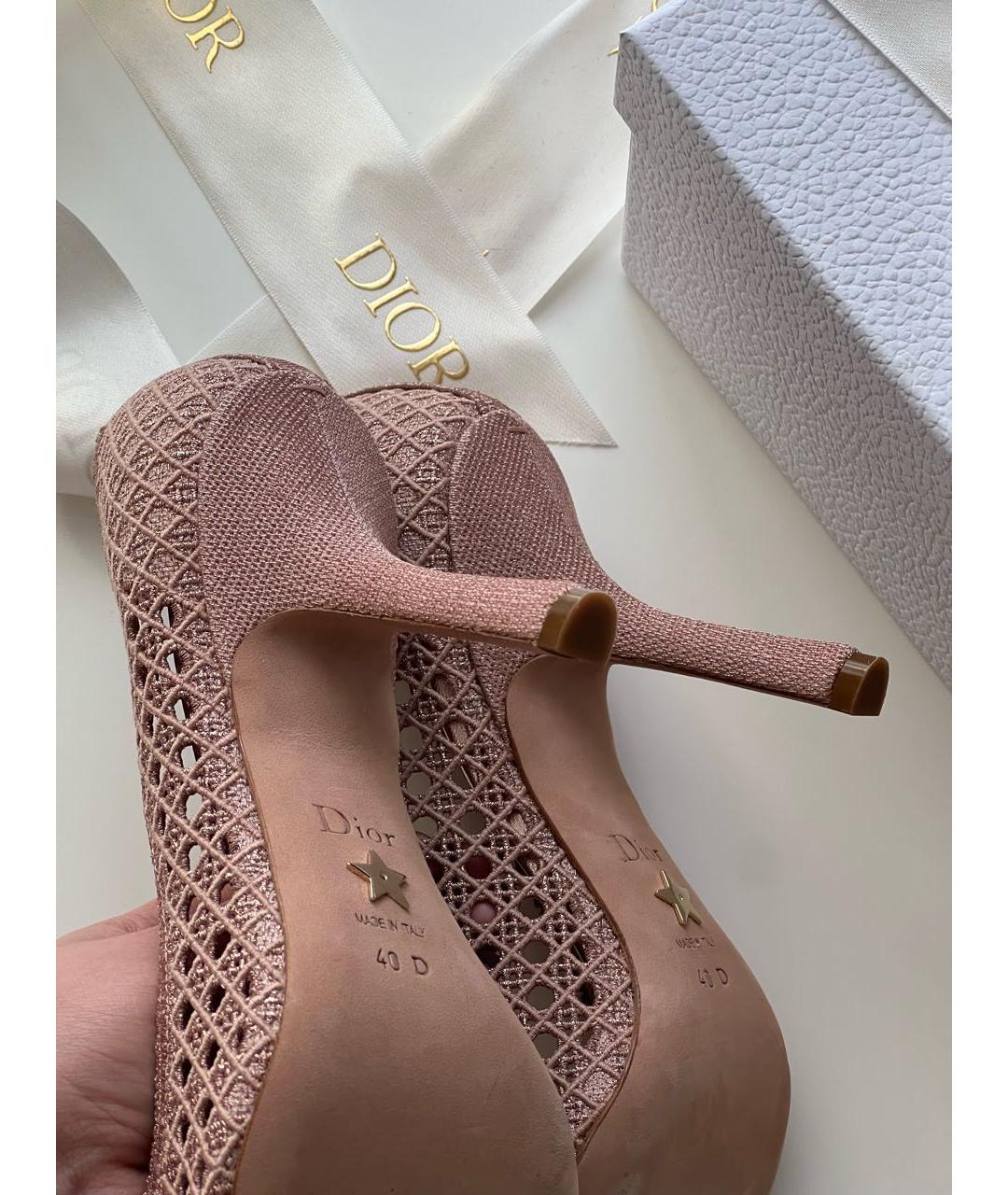 CHRISTIAN DIOR Розовые текстильные туфли, фото 4