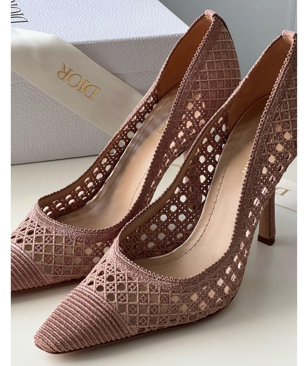 CHRISTIAN DIOR Розовые текстильные туфли, фото 3