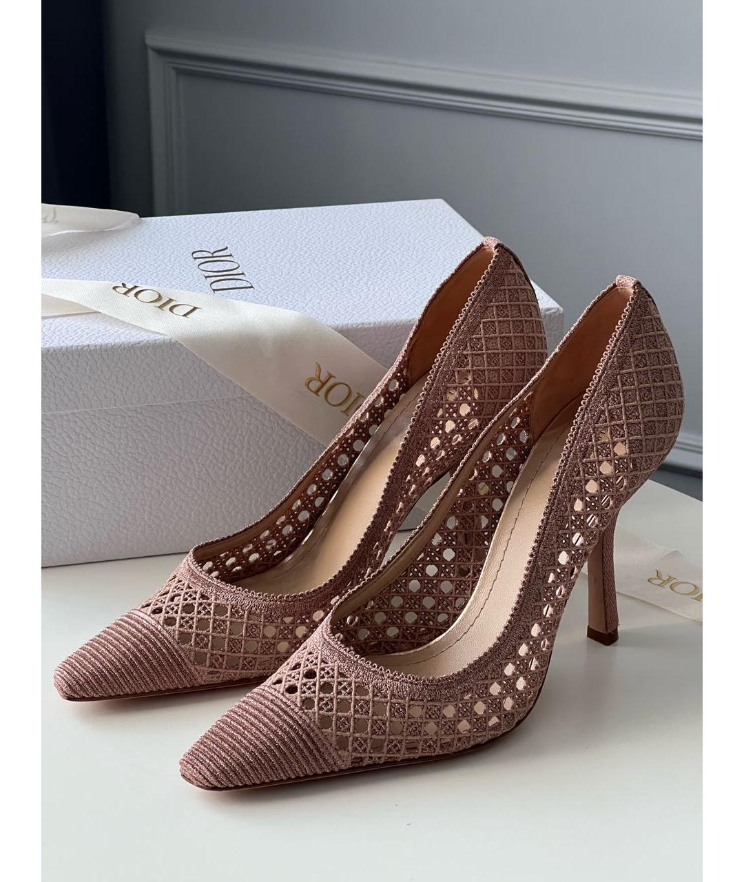 CHRISTIAN DIOR Розовые текстильные туфли, фото 2