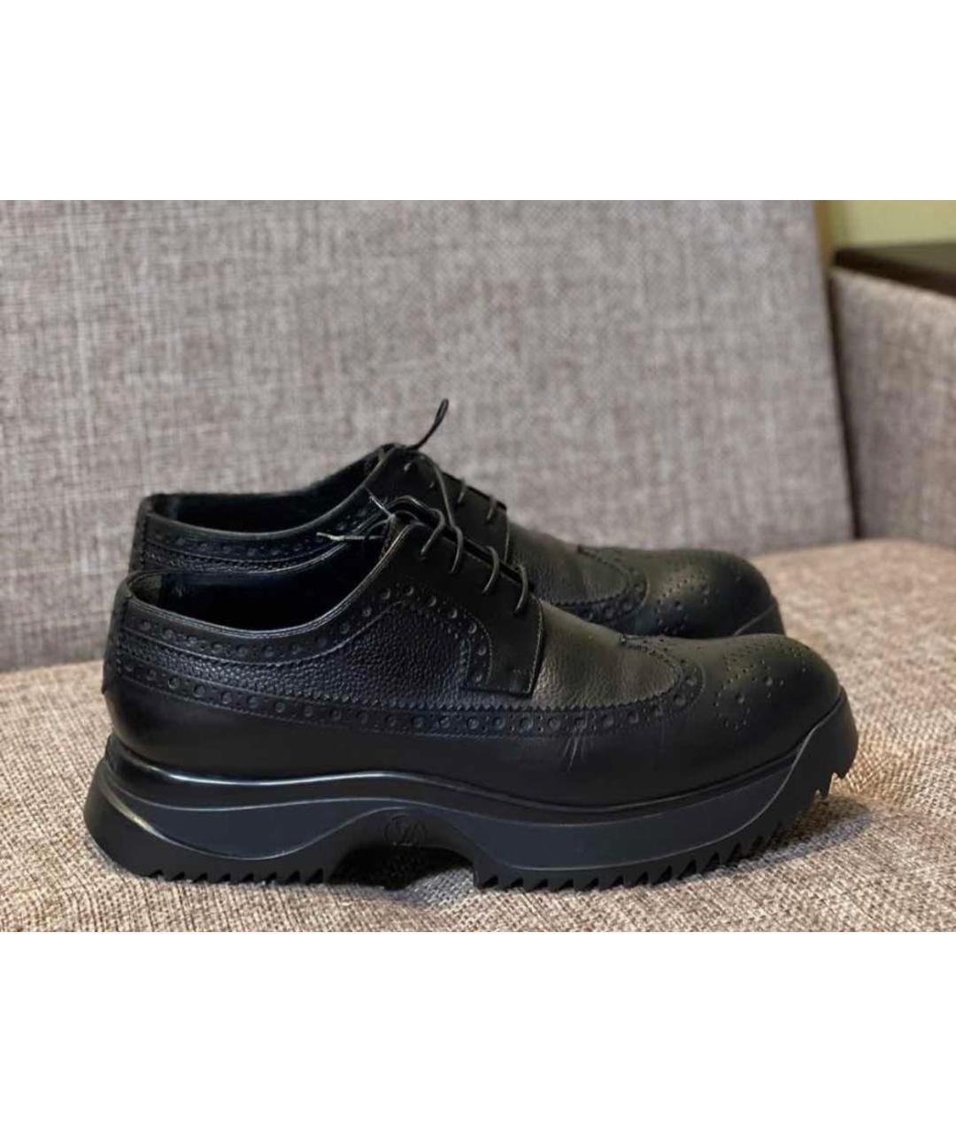 LOUIS VUITTON PRE-OWNED Черные кожаные низкие ботинки, фото 8