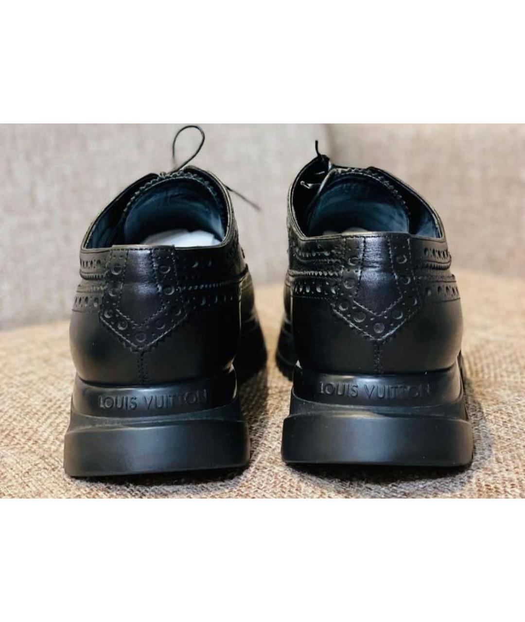 LOUIS VUITTON PRE-OWNED Черные кожаные низкие ботинки, фото 6