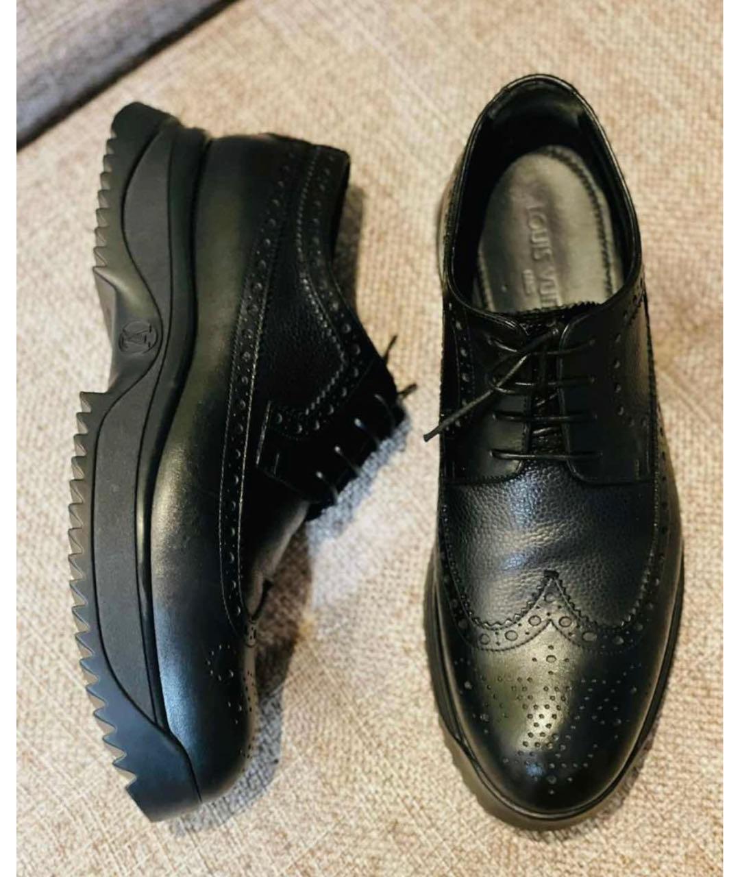 LOUIS VUITTON Черные кожаные низкие ботинки, фото 3