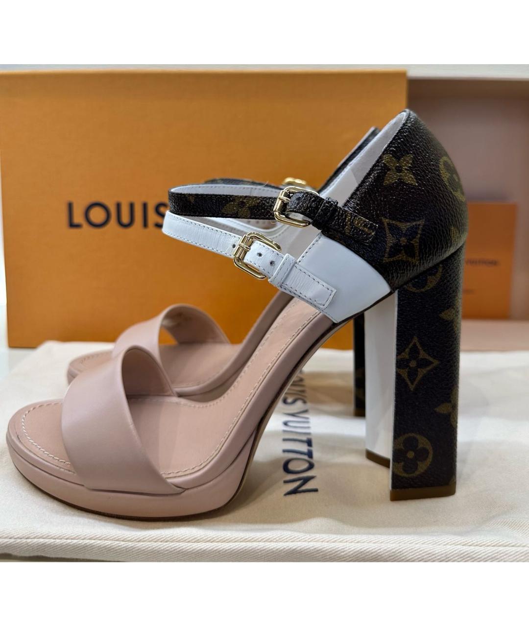 LOUIS VUITTON Кожаные босоножки, фото 8