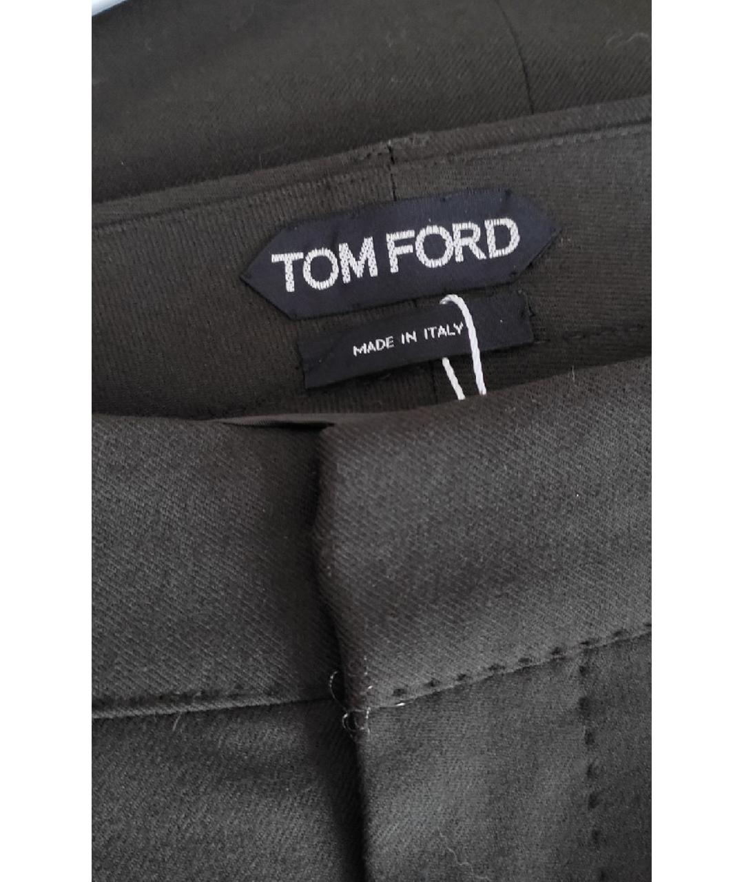 TOM FORD Хаки шерстяная юбка мини, фото 3