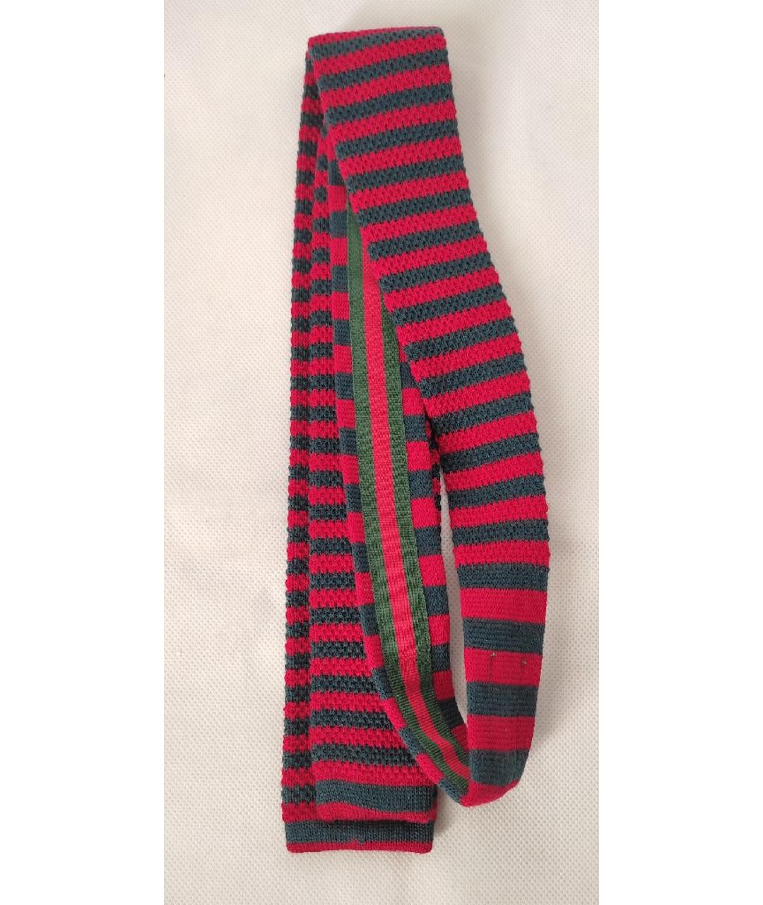 GUCCI Красный шерстяной галстук, фото 3