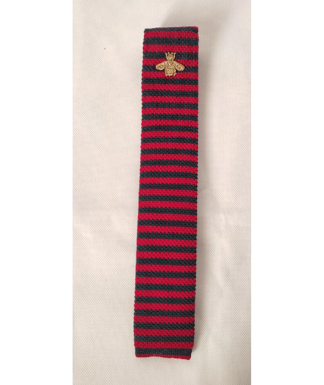 GUCCI Красный шерстяной галстук, фото 6