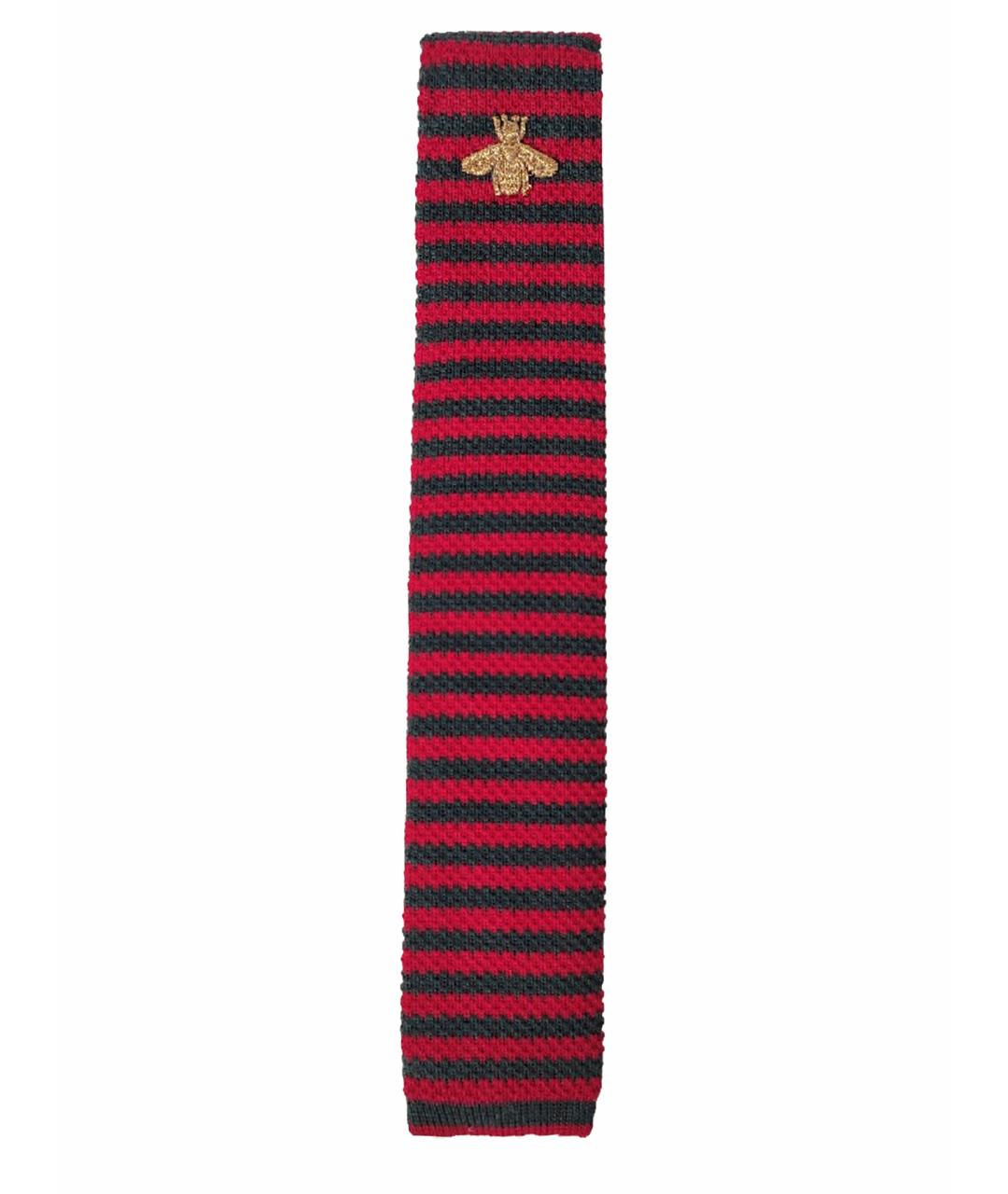 GUCCI Красный шерстяной галстук, фото 1