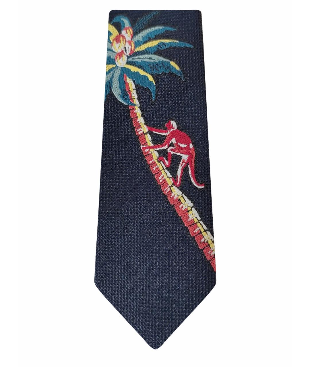 LOUIS VUITTON PRE-OWNED Темно-синий шелковый галстук, фото 1