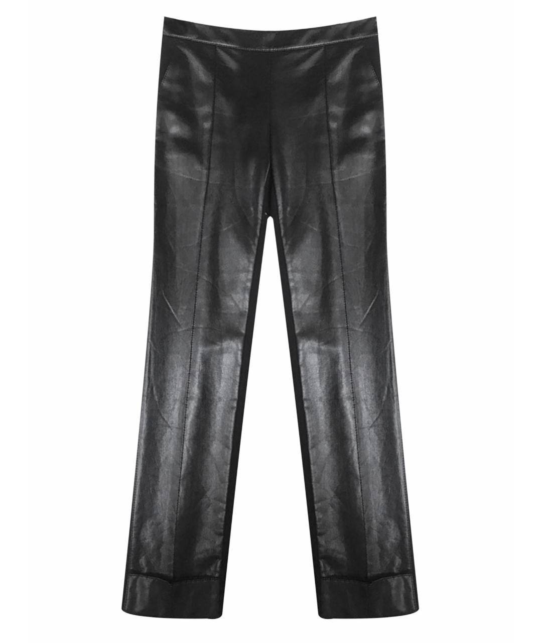 VDP Черные вискозные прямые брюки, фото 1
