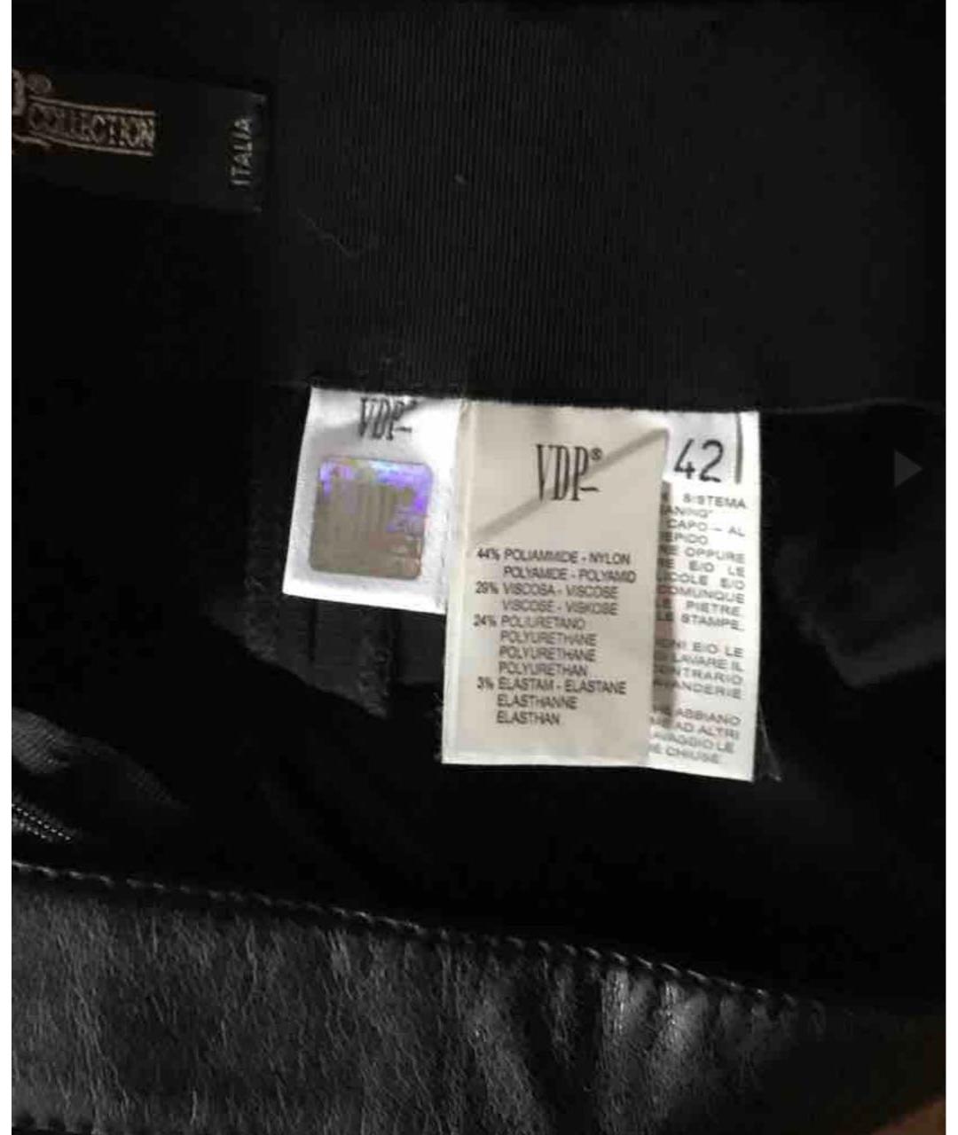 VDP Черные вискозные прямые брюки, фото 4