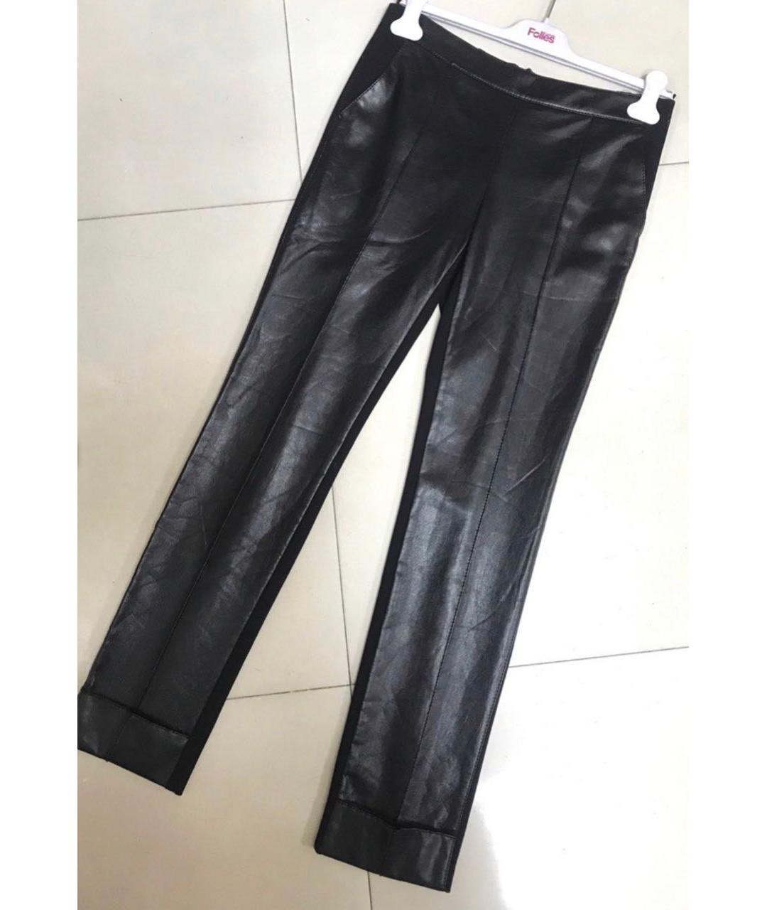VDP Черные вискозные прямые брюки, фото 7