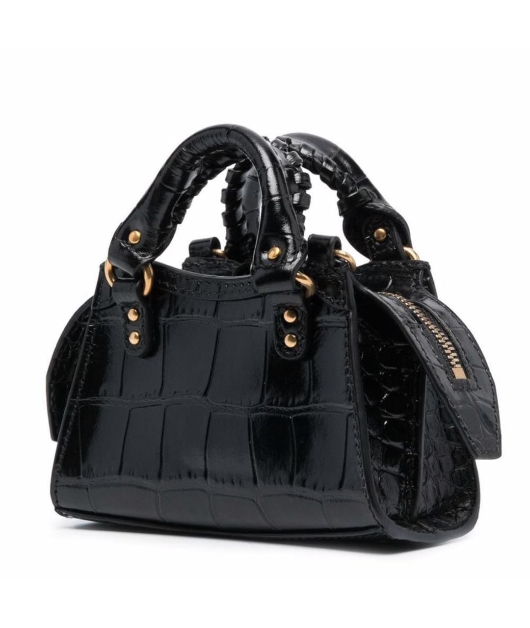 BALENCIAGA Черная сумка через плечо из лакированной кожи, фото 2