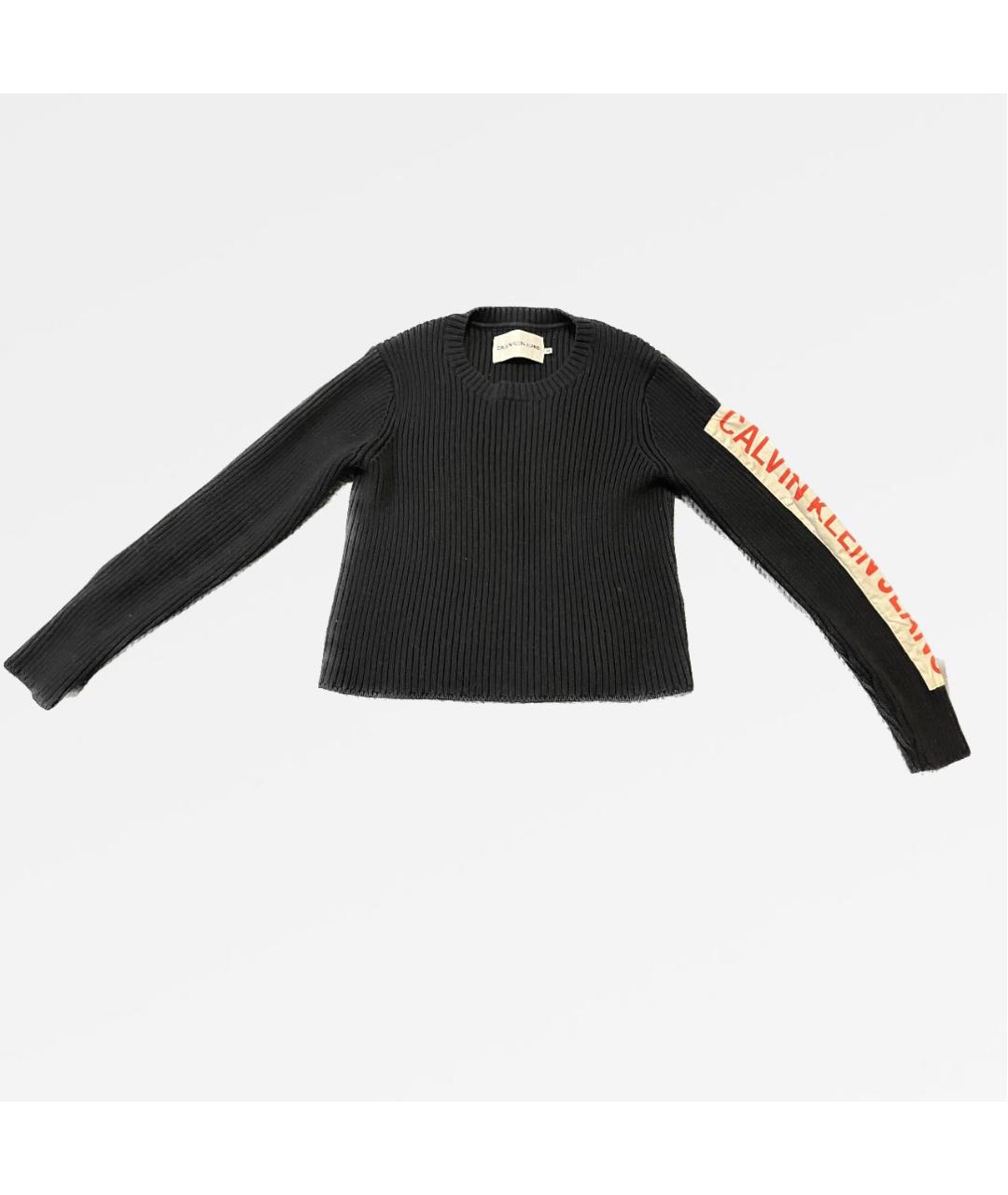 CALVIN KLEIN Черный хлопковый джемпер / свитер, фото 4