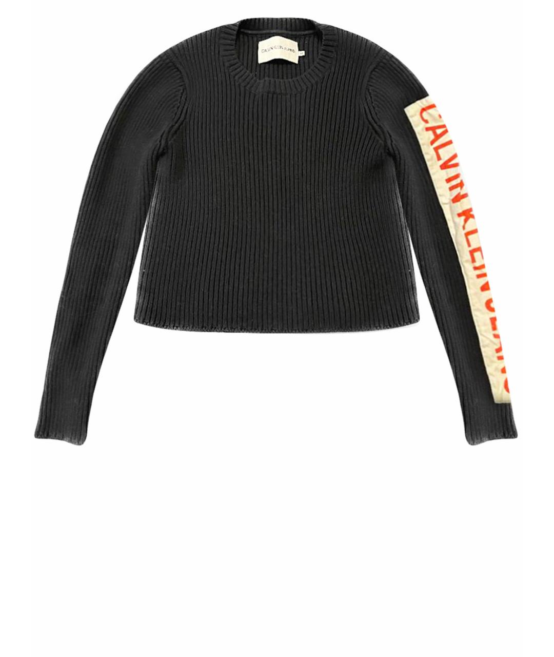 CALVIN KLEIN Черный хлопковый джемпер / свитер, фото 1
