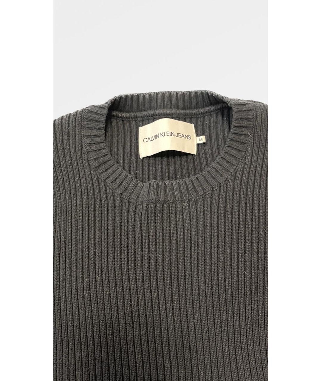 CALVIN KLEIN Черный хлопковый джемпер / свитер, фото 2